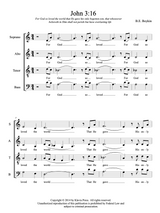 SATB a cappella - John 3:16 - B.E. Boykin - Buy Music and Scores 