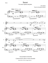 Soprano and Piano - Secret - B.E. Boykin - Buy Music and Scores 
